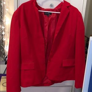 Red Long Sleeve Blazer